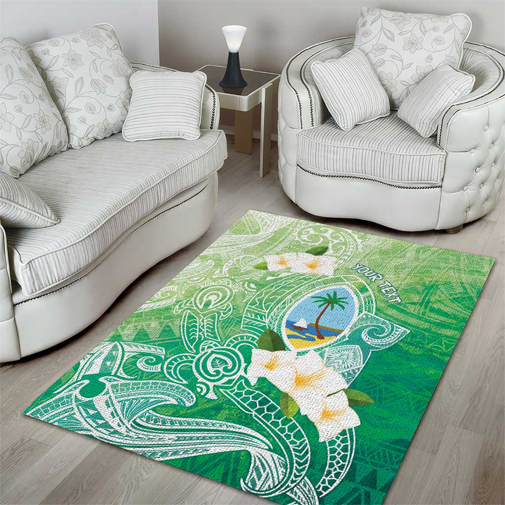 Hafa Adai Guam Chamorro Personalized Area Rug Summer Green Latte Stone with Guasali LT7 - Polynesian Pride