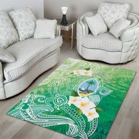 Hafa Adai Guam Chamorro Personalized Area Rug Summer Green Latte Stone with Guasali LT7 - Polynesian Pride