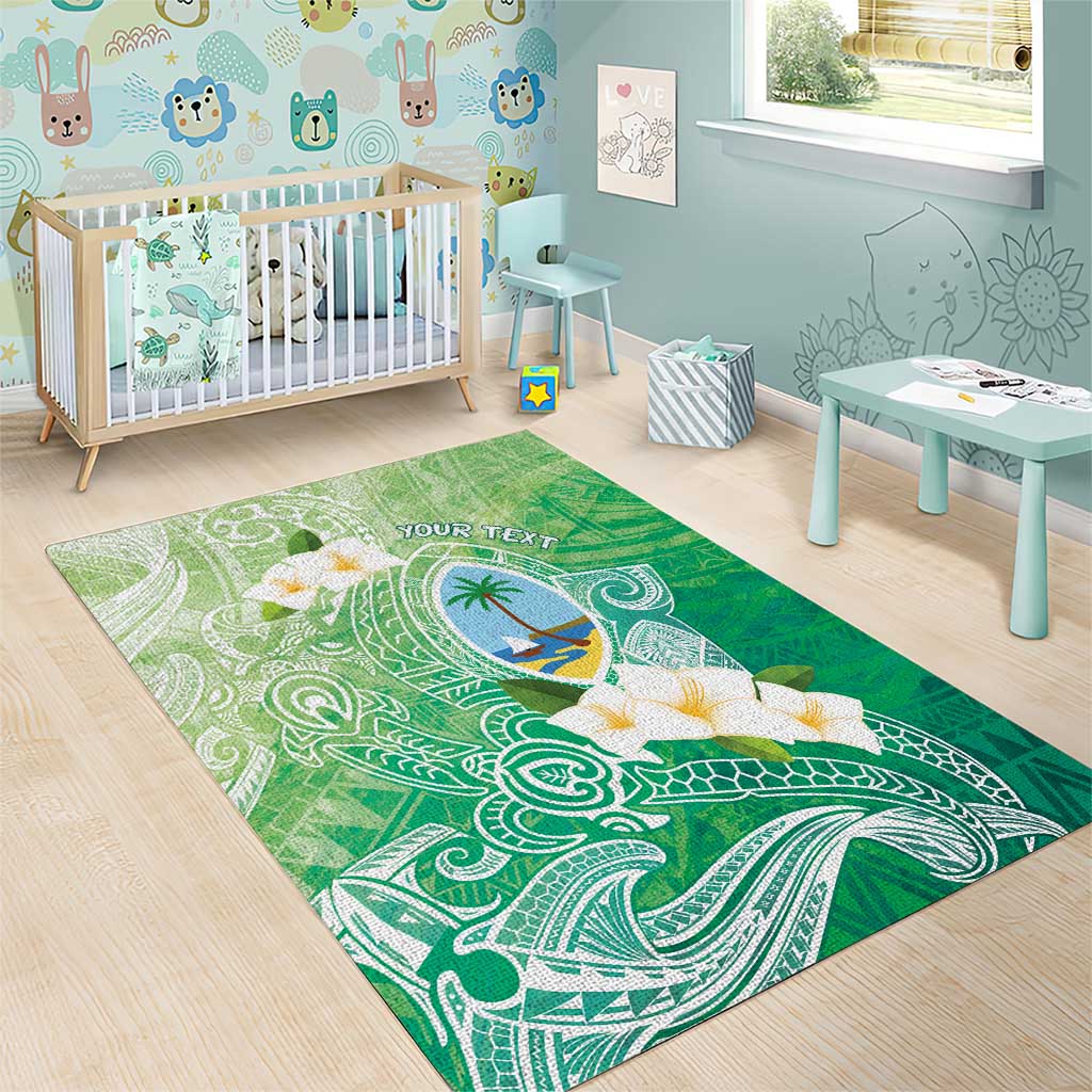 Hafa Adai Guam Chamorro Personalized Area Rug Summer Green Latte Stone with Guasali LT7 - Polynesian Pride