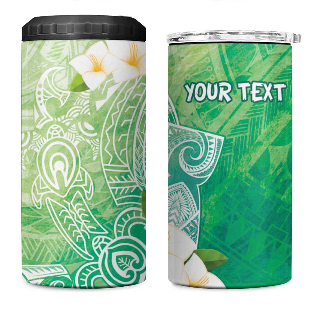 Hafa Adai Guam Chamorro Personalized 4 in 1 Can Cooler Tumbler Summer Green Latte Stone with Guasali LT7 One Size: 16 oz Summer Green - Polynesian Pride