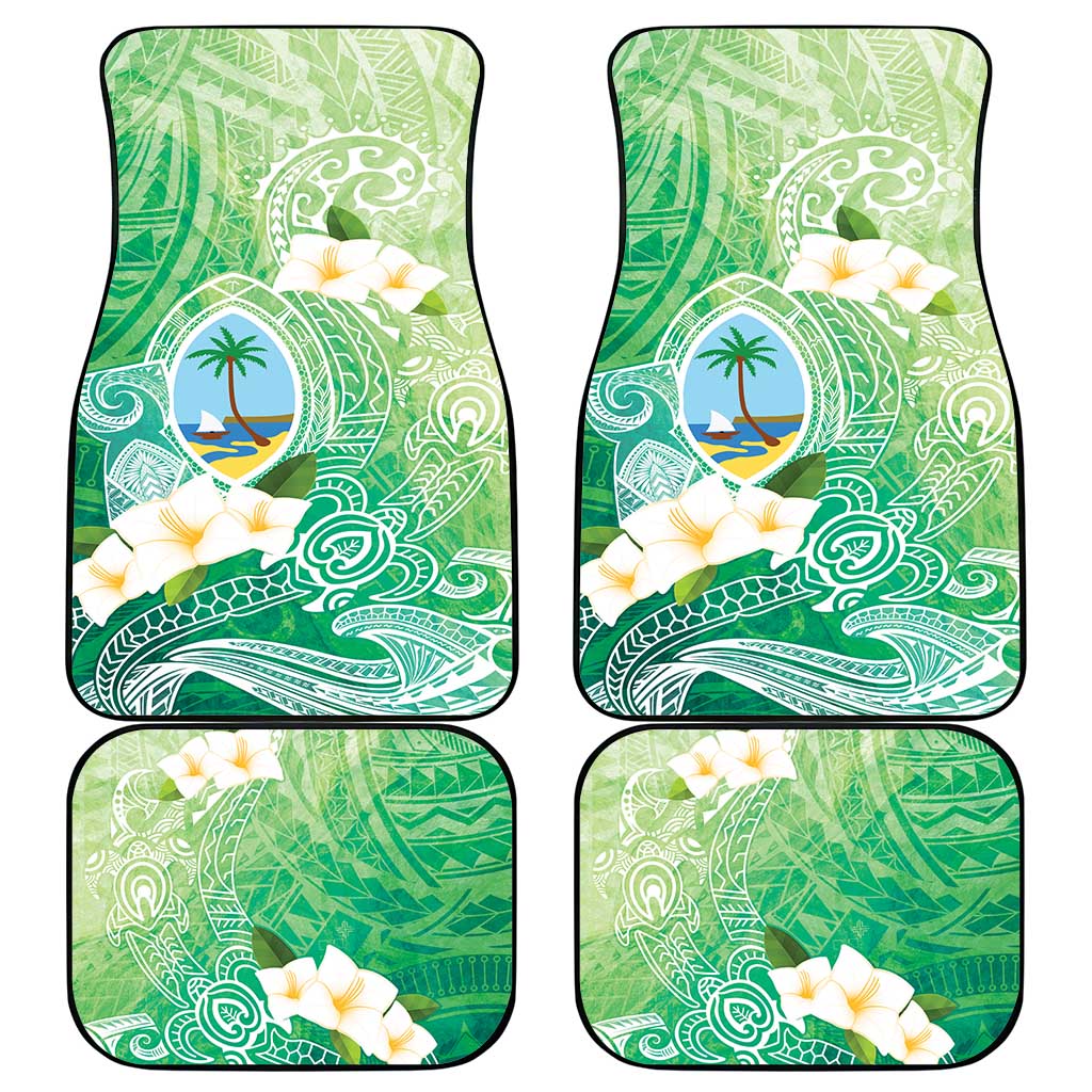 Hafa Adai Guam Chamorro Personalized Car Mats Summer Green Latte Stone with Guasali LT7 - Polynesian Pride