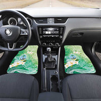 Hafa Adai Guam Chamorro Personalized Car Mats Summer Green Latte Stone with Guasali LT7 Set 2pcs - Front Summer Green - Polynesian Pride