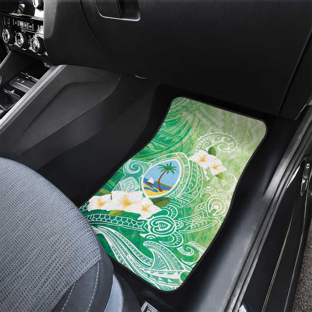 Hafa Adai Guam Chamorro Personalized Car Mats Summer Green Latte Stone with Guasali LT7 - Polynesian Pride