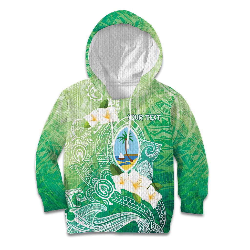 Hafa Adai Guam Chamorro Personalized Kid Hoodie Summer Green Latte Stone with Guasali LT7 Hoodie Summer Green - Polynesian Pride