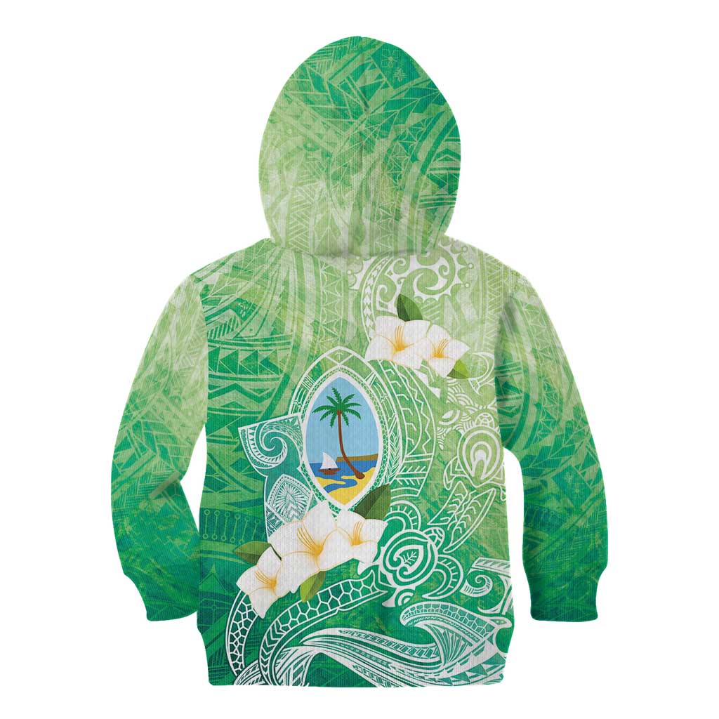 Hafa Adai Guam Chamorro Personalized Kid Hoodie Summer Green Latte Stone with Guasali LT7 - Polynesian Pride