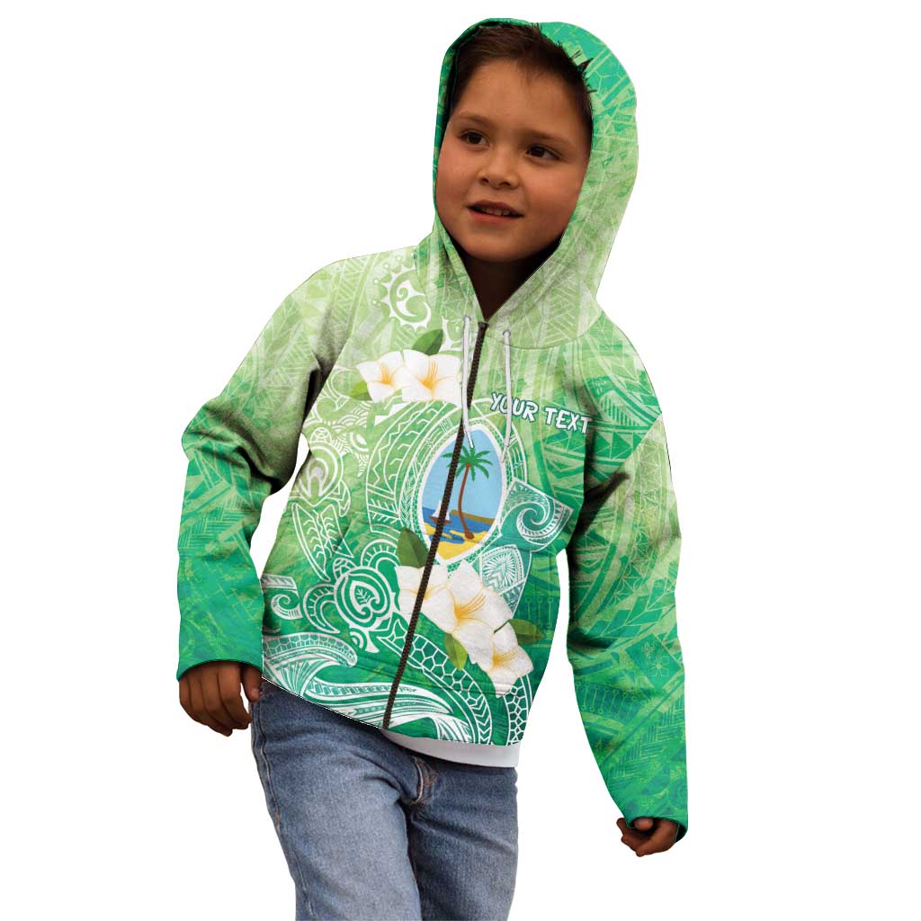 Hafa Adai Guam Chamorro Personalized Kid Hoodie Summer Green Latte Stone with Guasali LT7 - Polynesian Pride