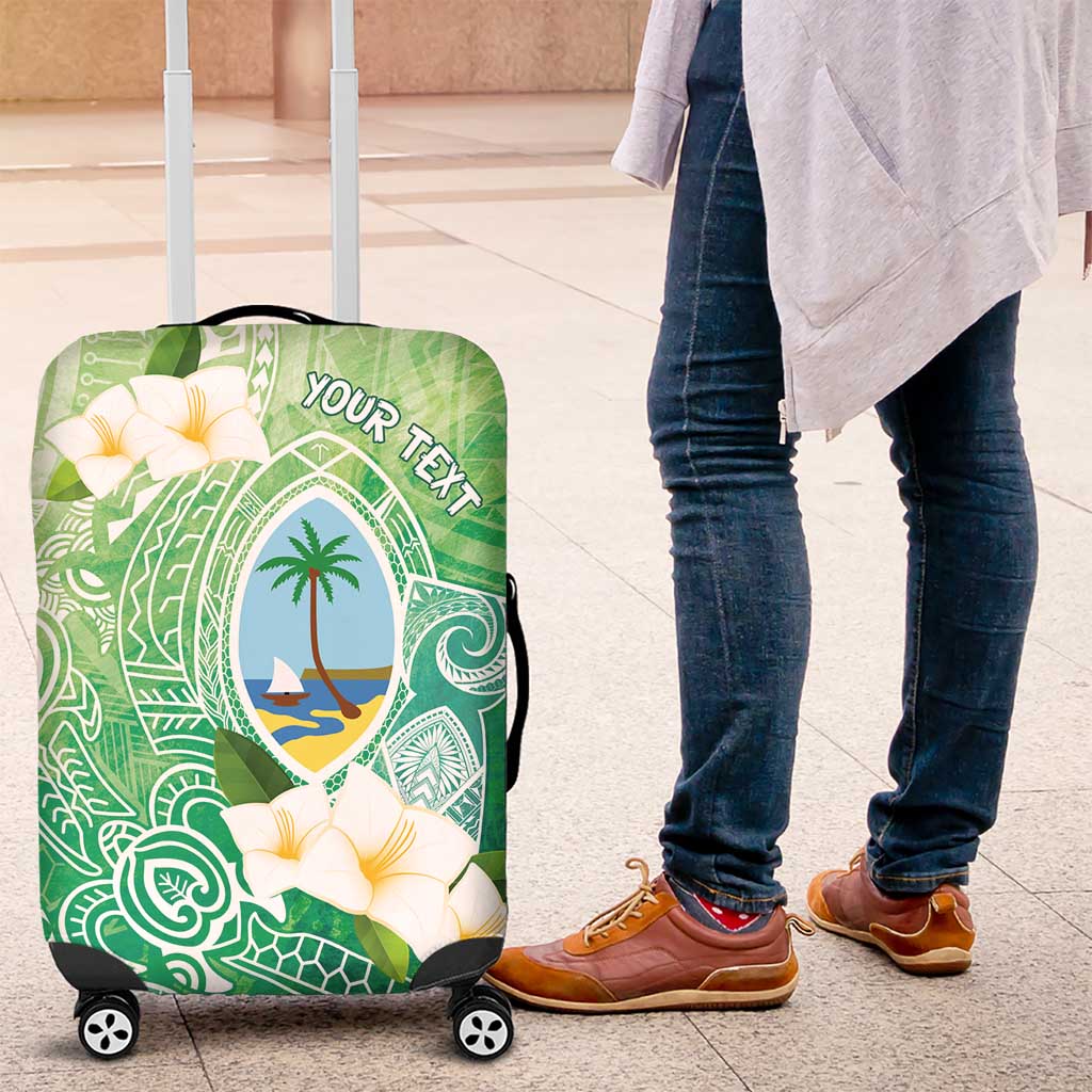 Hafa Adai Guam Chamorro Personalized Luggage Cover Summer Green Latte Stone with Guasali LT7 Summer Green - Polynesian Pride