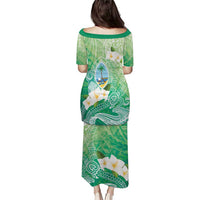 Hafa Adai Guam Chamorro Personalized Puletasi Summer Green Latte Stone with Guasali LT7 - Polynesian Pride