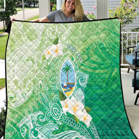 Hafa Adai Guam Chamorro Personalized Quilt Summer Green Latte Stone with Guasali LT7 Summer Green - Polynesian Pride