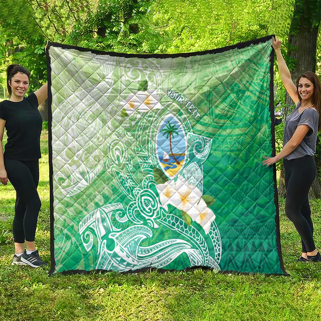 Hafa Adai Guam Chamorro Personalized Quilt Summer Green Latte Stone with Guasali LT7 - Polynesian Pride