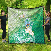 Hafa Adai Guam Chamorro Personalized Quilt Summer Green Latte Stone with Guasali LT7 - Polynesian Pride