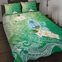 Hafa Adai Guam Chamorro Personalized Quilt Bed Set Summer Green Latte Stone with Guasali LT7 Summer Green - Polynesian Pride