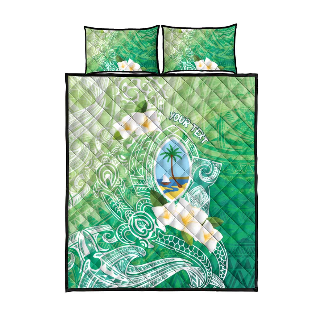 Hafa Adai Guam Chamorro Personalized Quilt Bed Set Summer Green Latte Stone with Guasali LT7 - Polynesian Pride