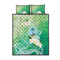 Hafa Adai Guam Chamorro Personalized Quilt Bed Set Summer Green Latte Stone with Guasali LT7 - Polynesian Pride