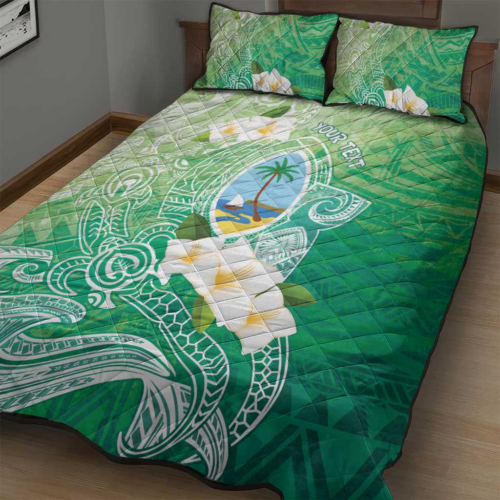Hafa Adai Guam Chamorro Personalized Quilt Bed Set Summer Green Latte Stone with Guasali LT7 - Polynesian Pride