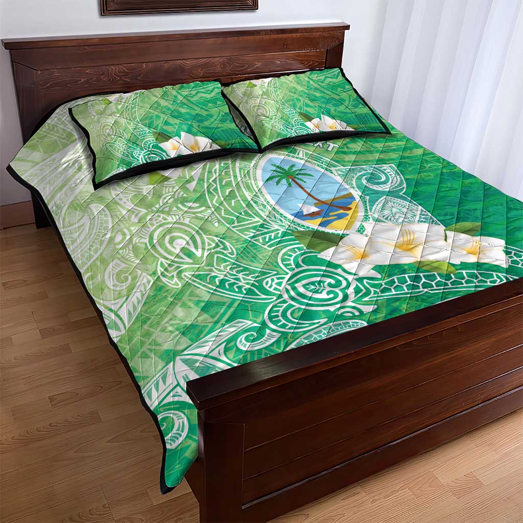 Hafa Adai Guam Chamorro Personalized Quilt Bed Set Summer Green Latte Stone with Guasali LT7 - Polynesian Pride