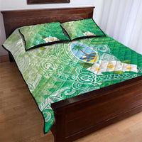 Hafa Adai Guam Chamorro Personalized Quilt Bed Set Summer Green Latte Stone with Guasali LT7 - Polynesian Pride
