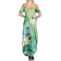 Hafa Adai Guam Chamorro Personalized Summer Maxi Dress Summer Green Latte Stone with Guasali LT7 - Polynesian Pride