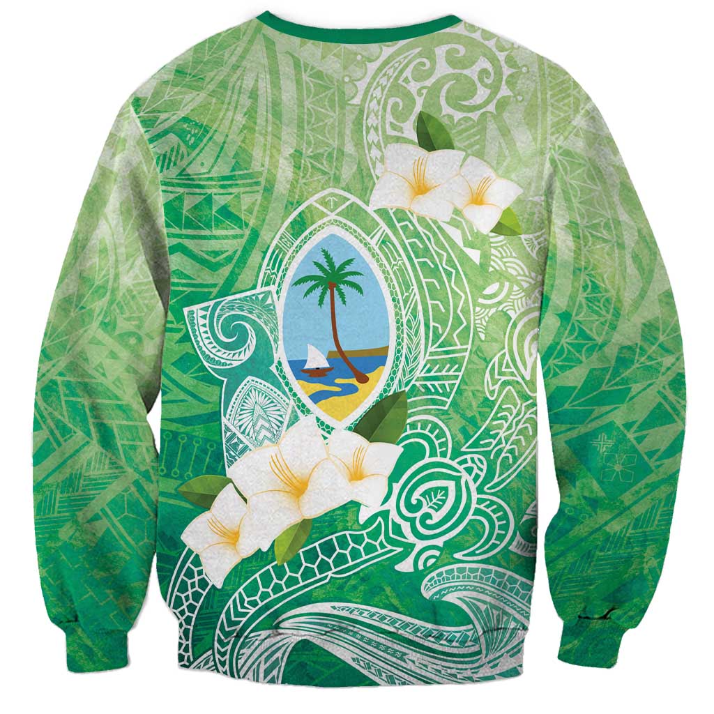 Hafa Adai Guam Chamorro Personalized Sweatshirt Summer Green Latte Stone with Guasali LT7 - Polynesian Pride