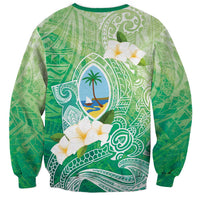 Hafa Adai Guam Chamorro Personalized Sweatshirt Summer Green Latte Stone with Guasali LT7 - Polynesian Pride