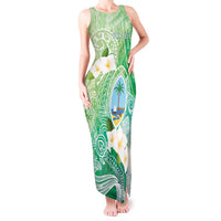 Hafa Adai Guam Chamorro Personalized Tank Maxi Dress Summer Green Latte Stone with Guasali LT7 Women Summer Green - Polynesian Pride