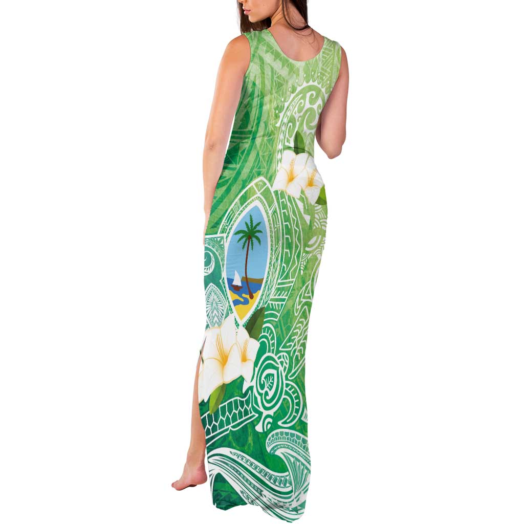 Hafa Adai Guam Chamorro Personalized Tank Maxi Dress Summer Green Latte Stone with Guasali LT7 - Polynesian Pride