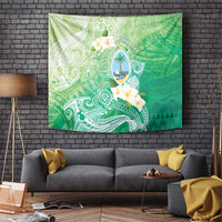 Hafa Adai Guam Chamorro Personalized Tapestry Summer Green Latte Stone with Guasali LT7 Summer Green - Polynesian Pride