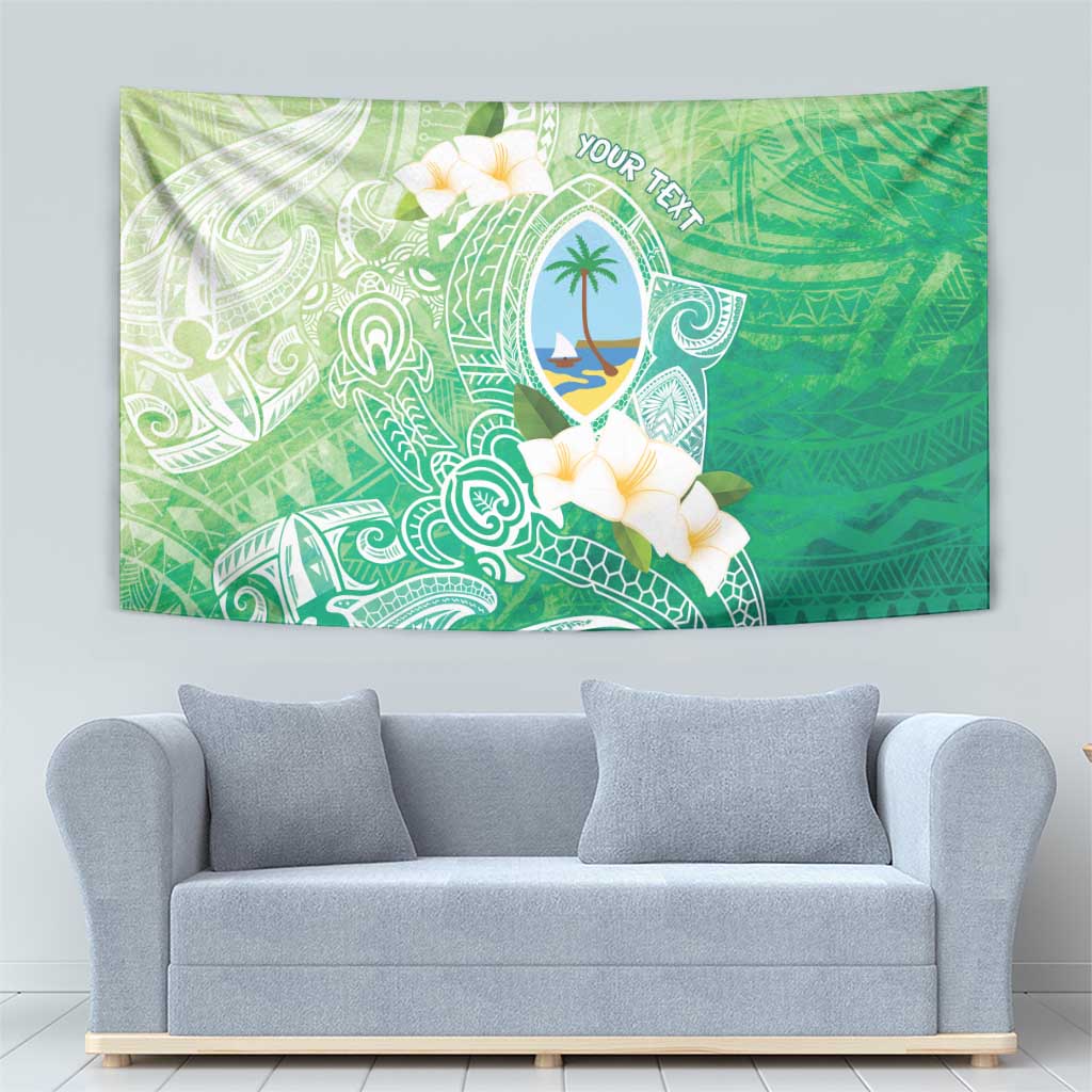 Hafa Adai Guam Chamorro Personalized Tapestry Summer Green Latte Stone with Guasali LT7 - Polynesian Pride