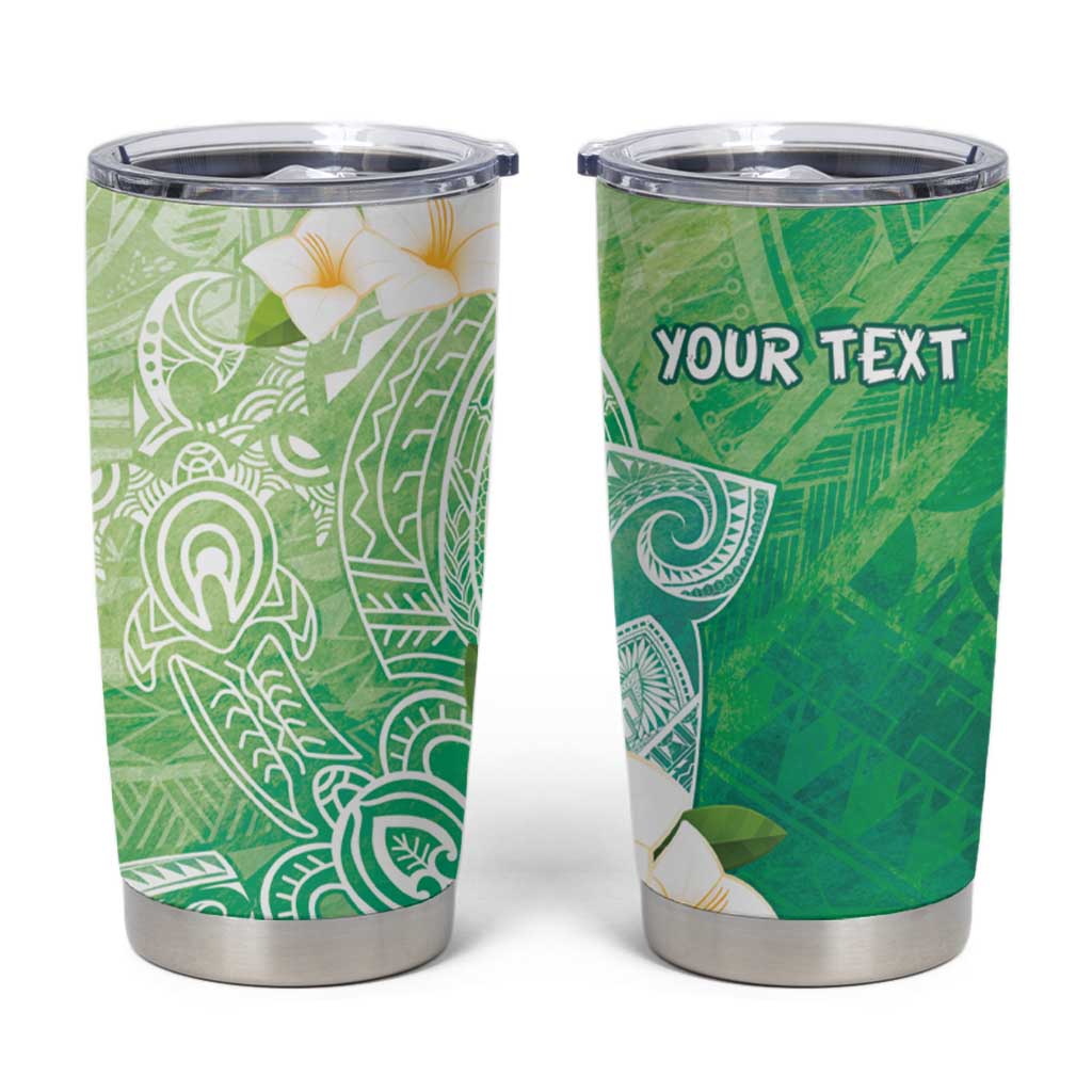 Hafa Adai Guam Chamorro Personalized Tumbler Cup Summer Green Latte Stone with Guasali LT7 Summer Green - Polynesian Pride