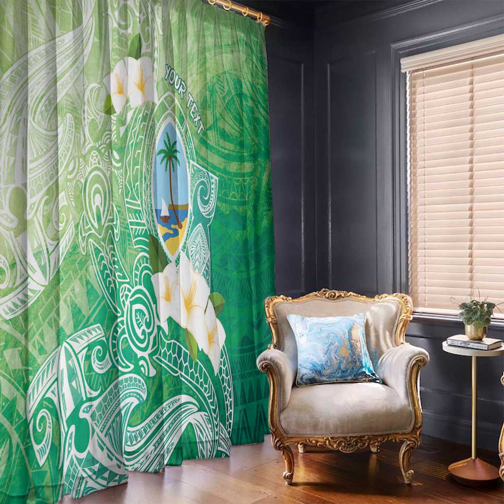 Hafa Adai Guam Chamorro Personalized Window Curtain Summer Green Latte Stone with Guasali LT7 - Polynesian Pride