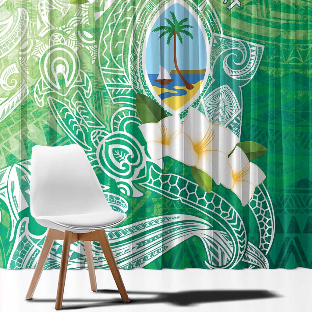 Hafa Adai Guam Chamorro Personalized Window Curtain Summer Green Latte Stone with Guasali LT7 - Polynesian Pride