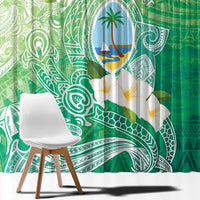 Hafa Adai Guam Chamorro Personalized Window Curtain Summer Green Latte Stone with Guasali LT7 - Polynesian Pride