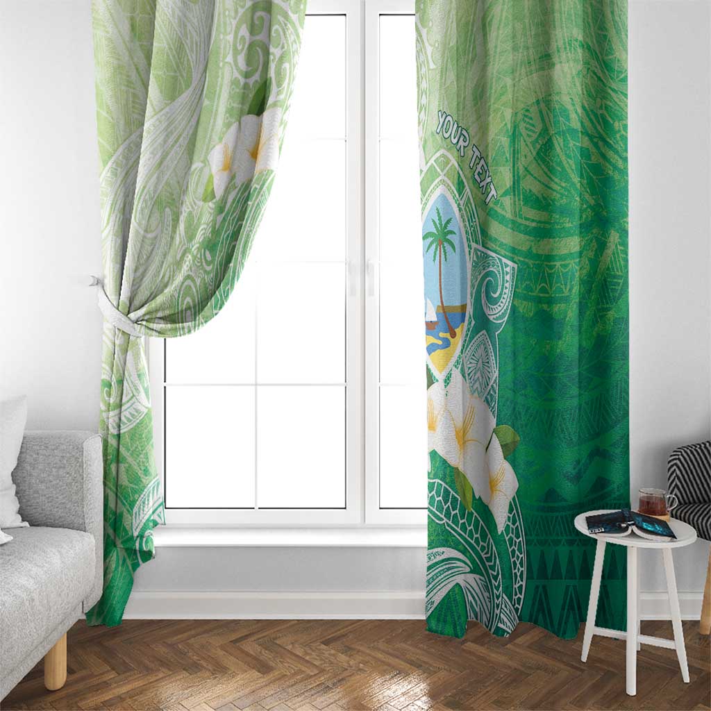 Hafa Adai Guam Chamorro Personalized Window Curtain Summer Green Latte Stone with Guasali LT7 - Polynesian Pride
