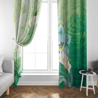 Hafa Adai Guam Chamorro Personalized Window Curtain Summer Green Latte Stone with Guasali LT7 - Polynesian Pride