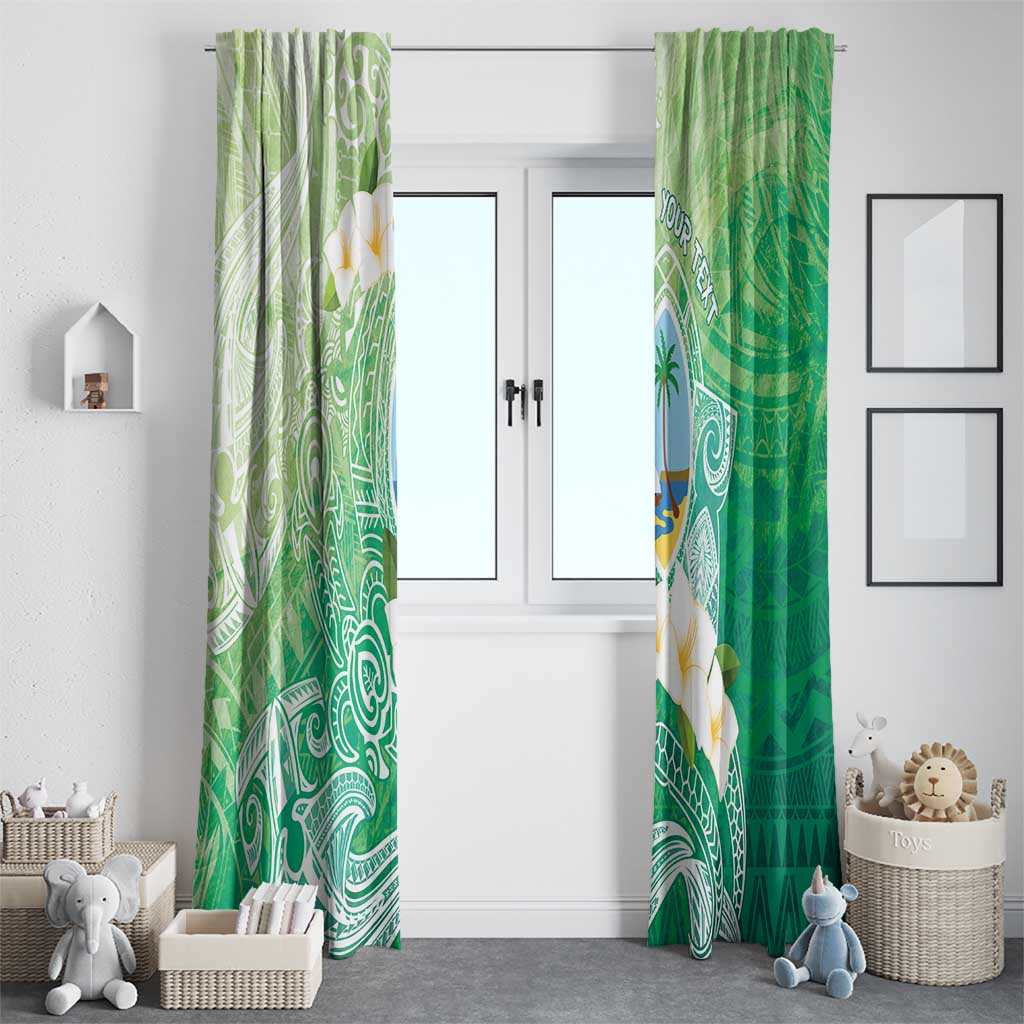 Hafa Adai Guam Chamorro Personalized Window Curtain Summer Green Latte Stone with Guasali LT7 - Polynesian Pride