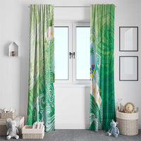 Hafa Adai Guam Chamorro Personalized Window Curtain Summer Green Latte Stone with Guasali LT7 - Polynesian Pride