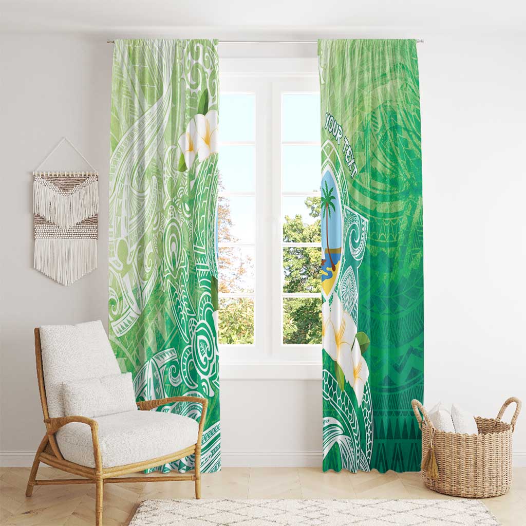 Hafa Adai Guam Chamorro Personalized Window Curtain Summer Green Latte Stone with Guasali LT7 - Polynesian Pride
