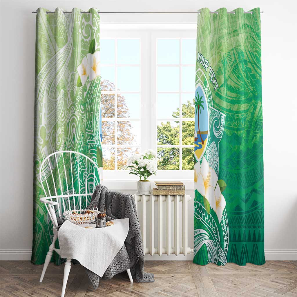 Hafa Adai Guam Chamorro Personalized Window Curtain Summer Green Latte Stone with Guasali LT7 - Polynesian Pride