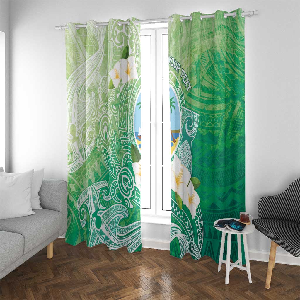Hafa Adai Guam Chamorro Personalized Window Curtain Summer Green Latte Stone with Guasali LT7 With Grommets Summer Green - Polynesian Pride