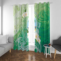 Hafa Adai Guam Chamorro Personalized Window Curtain Summer Green Latte Stone with Guasali LT7 With Grommets Summer Green - Polynesian Pride