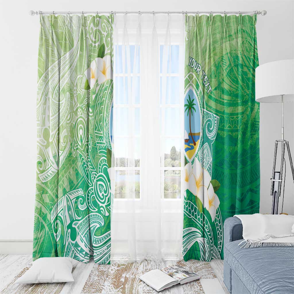 Hafa Adai Guam Chamorro Personalized Window Curtain Summer Green Latte Stone with Guasali LT7 - Polynesian Pride