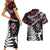 New Zealand Maori Rugby Personalised Couples Matching Short Sleeve Bodycon Dress and Hawaiian Shirt Ta Moko Silver Fern