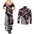 New Zealand Maori Rugby Personalised Couples Matching Summer Maxi Dress and Long Sleeve Button Shirt Ta Moko Silver Fern