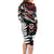 New Zealand Maori Rugby Personalised Family Matching Long Sleeve Bodycon Dress and Hawaiian Shirt Ta Moko Silver Fern