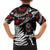 New Zealand Maori Rugby Personalised Family Matching Off Shoulder Short Dress and Hawaiian Shirt Ta Moko Silver Fern