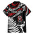 New Zealand Maori Rugby Personalised Family Matching Off Shoulder Short Dress and Hawaiian Shirt Ta Moko Silver Fern