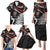 New Zealand Maori Rugby Personalised Family Matching Puletasi and Hawaiian Shirt Ta Moko Silver Fern