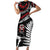 New Zealand Maori Rugby Personalised Family Matching Short Sleeve Bodycon Dress and Hawaiian Shirt Ta Moko Silver Fern