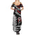 New Zealand Maori Rugby Personalised Family Matching Summer Maxi Dress and Hawaiian Shirt Ta Moko Silver Fern