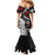 New Zealand Maori Rugby Personalised Mermaid Dress Ta Moko Silver Fern